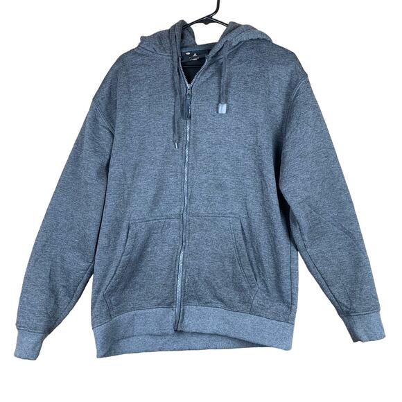 Access Womens Sweater Gray Hoodie Full Zip Body Warmer Comfort Large - Picture 1 of 12